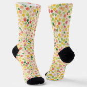 Chaussette Points Fruités Vert Rose Menthe Jaune (Angulaire)