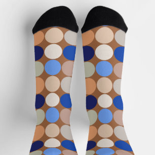 Chaussette Points géants du milieu du siècle, Taupe, Beige et