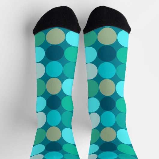 Chaussette Points géants du milieu du siècle, Turquoise, Aqua (Haut)