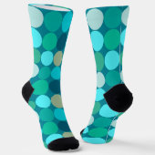 Chaussette Points géants du milieu du siècle, Turquoise, Aqua (Angulaire)