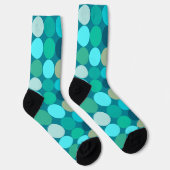Chaussette Points géants du milieu du siècle, Turquoise, Aqua (Droite)