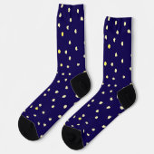 Chaussette points jaunes dans la marine (Gauche)