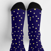 Chaussette points jaunes dans la marine (Haut)