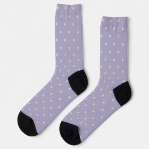 Chaussette Points Lavande Crème Motif à pois
