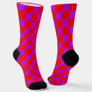 Chaussette Points rouges violets