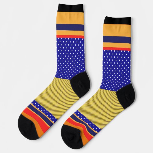 Chaussette Pois bleus + Plus de rayures (Gauche)