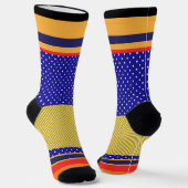 Chaussette Pois bleus + Plus de rayures (Angulaire)