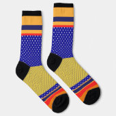 Chaussette Pois bleus + Plus de rayures (Droite)