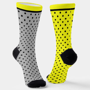 Chaussette Pois jaune noir