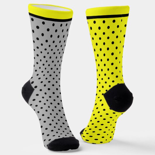 Chaussette Pois jaune noir (Angulaire)