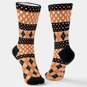 Chaussette Pois, Little Ghosts et Jacquard orange