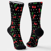 Chaussette Pois Rockabilly et Motif Red Cherries (Angulaire)