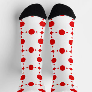 Chaussette Pois rouges, Motif à points polka, points, pointil