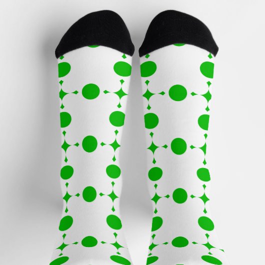 Chaussette Pois verts, Motif à points Polka, points, pointill (Haut)