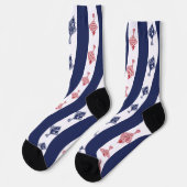 Chaussette Poisson et rayures bleues (Gauche)