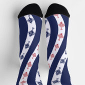 Chaussette Poisson et rayures bleues (Haut)