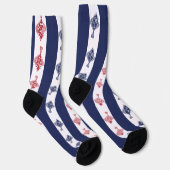 Chaussette Poisson et rayures bleues (Droite)