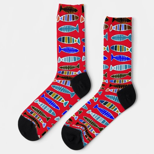 Chaussette Poisson rayé multicolore Thunder_Cove (Gauche)