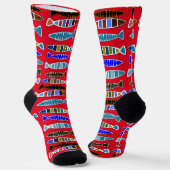 Chaussette Poisson rayé multicolore Thunder_Cove (Angulaire)