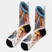 Chaussette Poisson vintage par Ernst Haeckel, Discomedusae (Gauche)