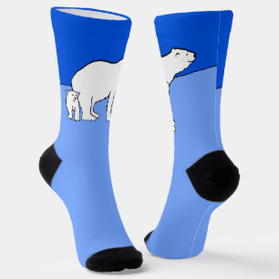 Chaussette Polar Bear Mom and Cub Peinture - Wildlife Art