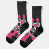 Chaussette Polika Dot rose et gris (Gauche)
