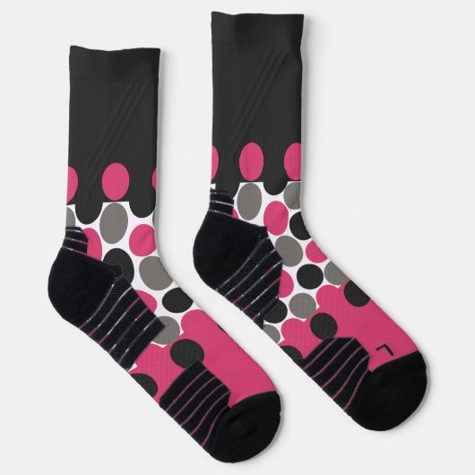 Chaussette Polika Dot rose et gris (Droite)