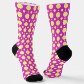 Chaussette Polka Dot Fun Chaussettes folles en rose et jaune (Angulaire)