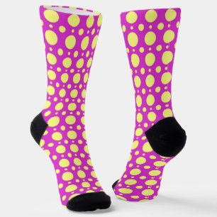 Chaussette Polka Dot Fun Chaussettes folles en rose et jaune