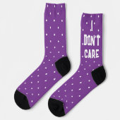 Chaussette Polka violet point "Je m’en fiche" Chaussettes amu (Gauche)