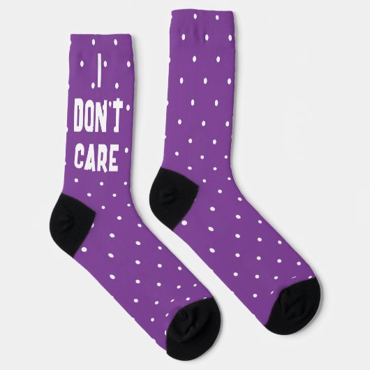 Chaussette Polka violet point "Je m’en fiche" Chaussettes amu (Droite)