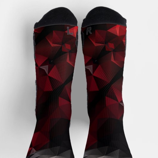 Chaussette Polygonal, noir et rouge (Haut)