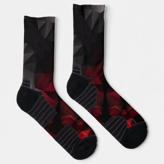 Chaussette Polygonal, noir et rouge (Droite)