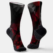 Chaussette Polygonal, noir et rouge (Angulaire)