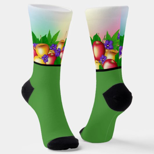 Chaussette Pommes dans Vase (Angulaire)