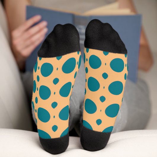 Chaussette Pop Art Pois Turquoises (Fond)