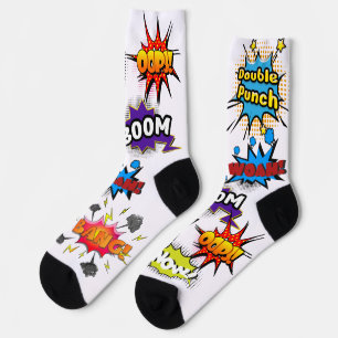 Chaussette Pop d'art de la bande dessinée