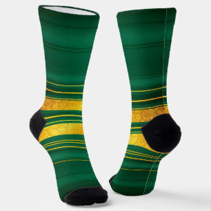 Chaussette Populaire Green Gold Luxury Linen Texture Collecti