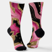 Chaussette Porte en or noir et rose (Angulaire)