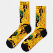 Chaussette Portrait féminin africain avec coucher de soleil (Gauche)