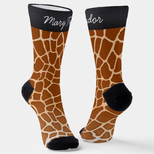 Chaussette Poster de animal Brown de points de girafe Personn (Angulaire)