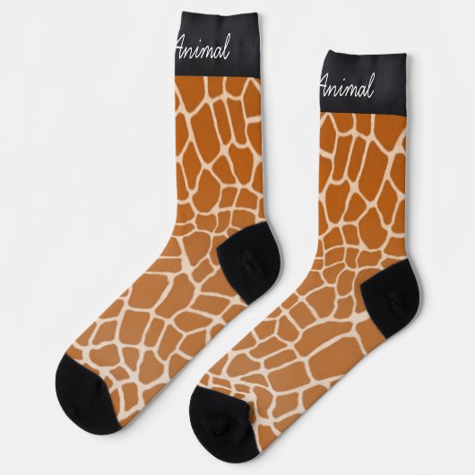 Chaussette poster de animal de "Party Animal" Orange Giraffe (Gauche)