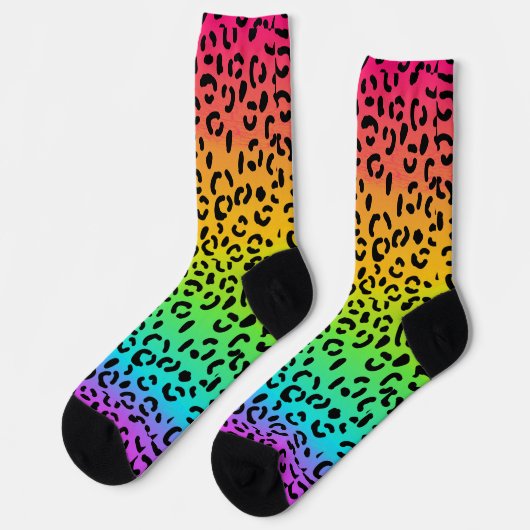 Chaussette Poster de animal de points Jaguar Arc-en-ciel (Gauche)
