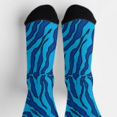 Chaussette Poster de animal De Tigre Bleu Et Turquoise (Haut)