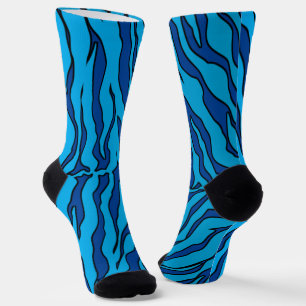 Chaussette Poster de animal De Tigre Bleu Et Turquoise