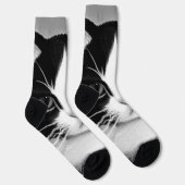 Chaussette Poster de peinture de chats Tuxedo (Droite)