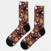 Chaussette Poulet Brown et Motif des oeufs (Gauche)