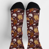 Chaussette Poulet Brown et Motif des oeufs (Haut)