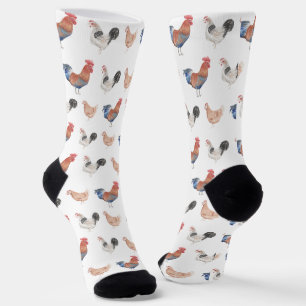 Chaussette Poulet Coloré Drôle Poule