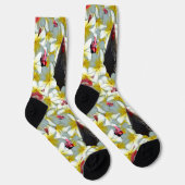 Chaussette Poulets Et Frangipanis, Chaussettes D'Équipage (Droite)